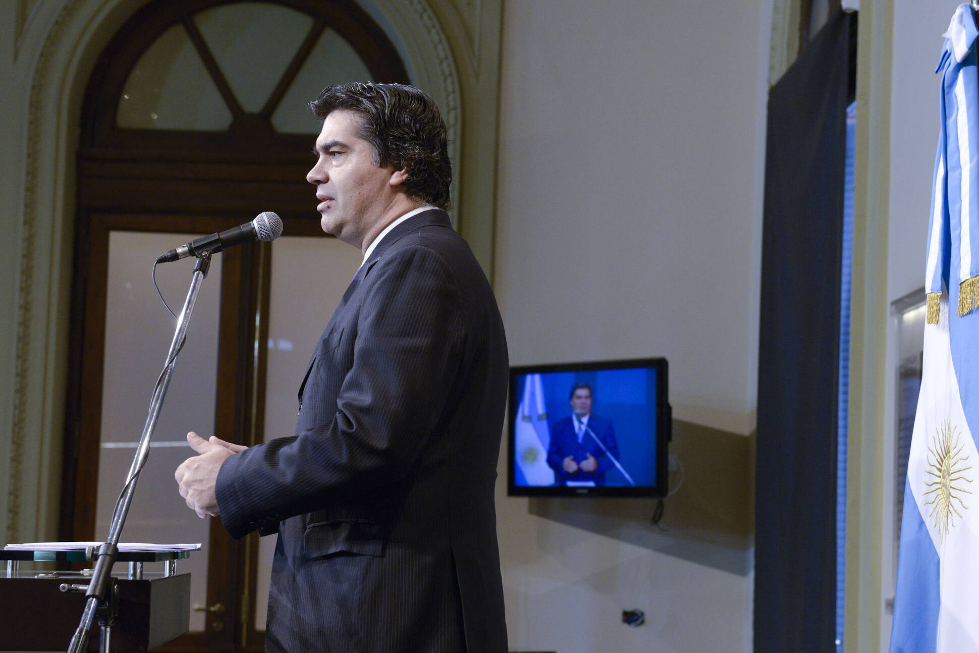 Declaraciones del jefe de gabinete, durante su exposición, en Casa Rosada