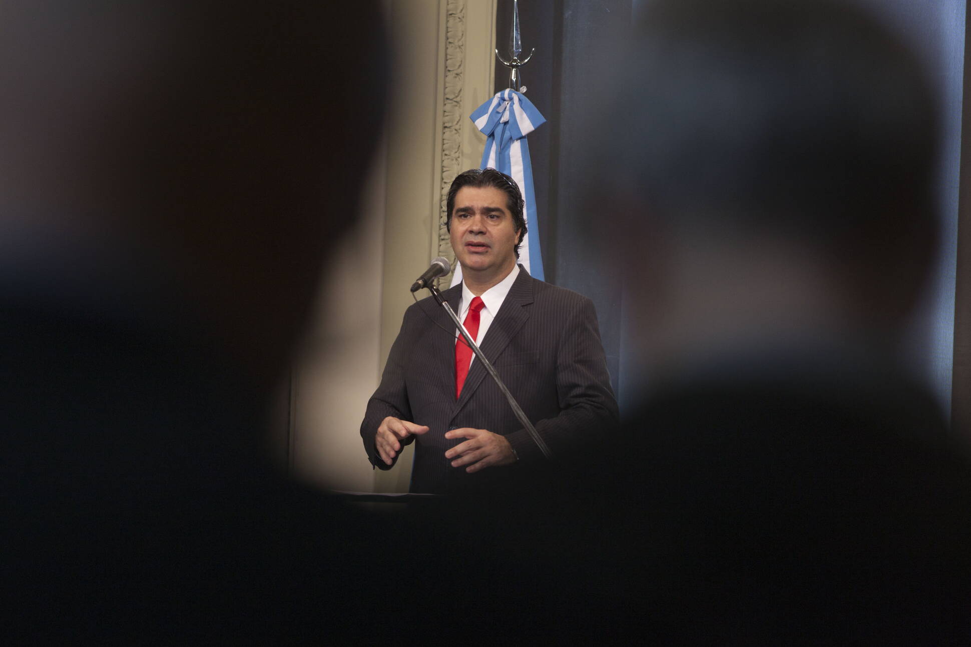 Conferencia de prensa del jefe de Gabinete, en Casa Rosada