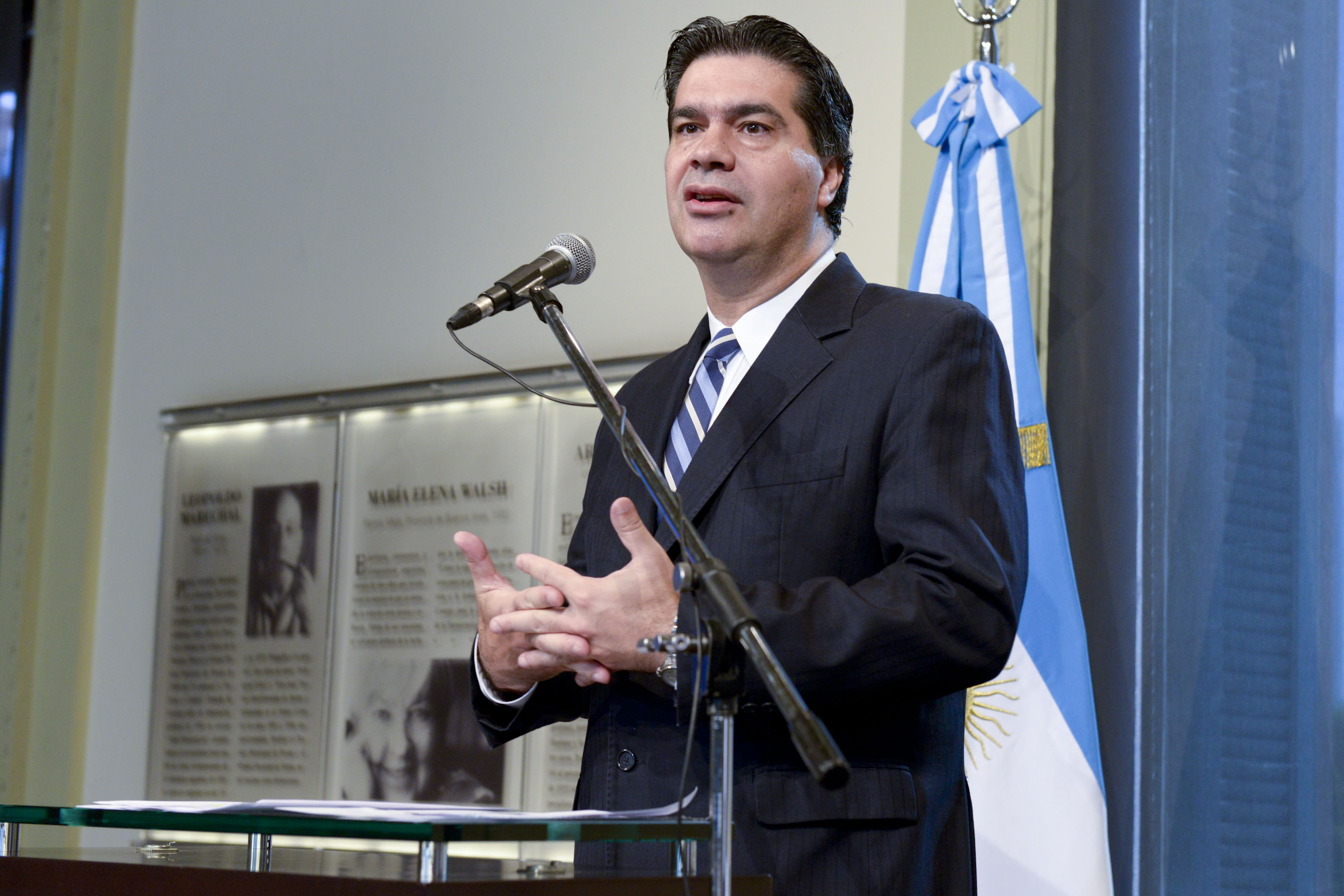 Declaraciones del jefe de Gabinete, durante su conferencia de prensa,en Casa Rosada.