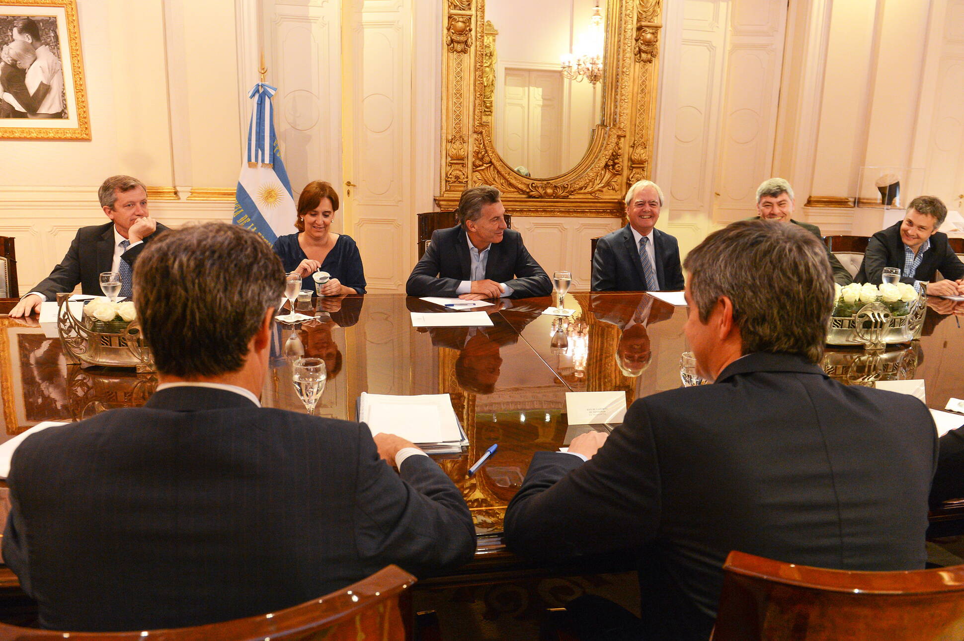 El Presidente encabezó la primera reunión de Gabinete de su Gobierno, Salón Eva Perón en Casa Rosada.