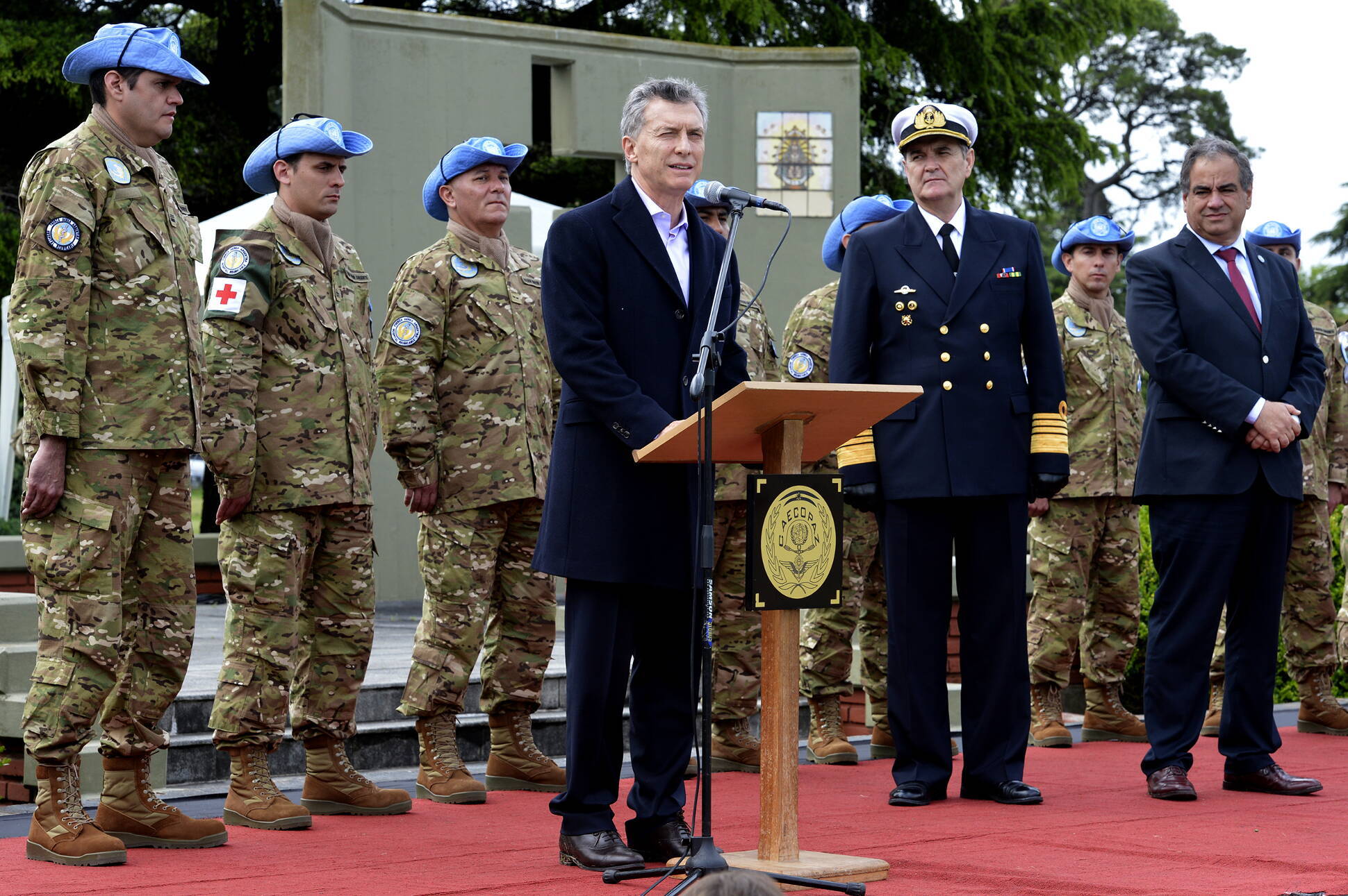 El presidente Macri despidió al contingente de Cascos Azules que prestará ayuda humanitaria en Haití