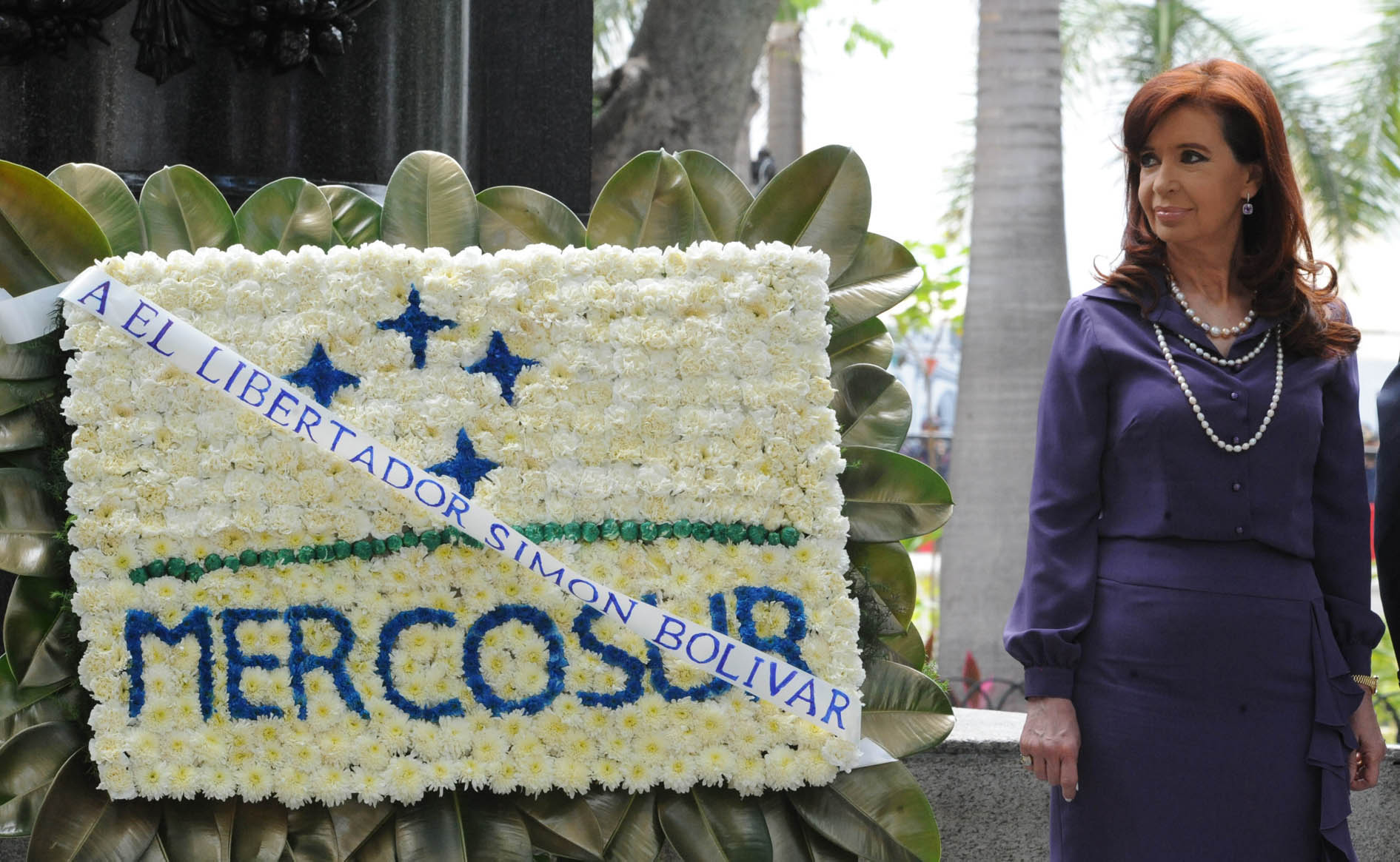 La Presidenta rindió homenaje a Simón Bolívar, junto a sus pares del Mercosur, en Caracas