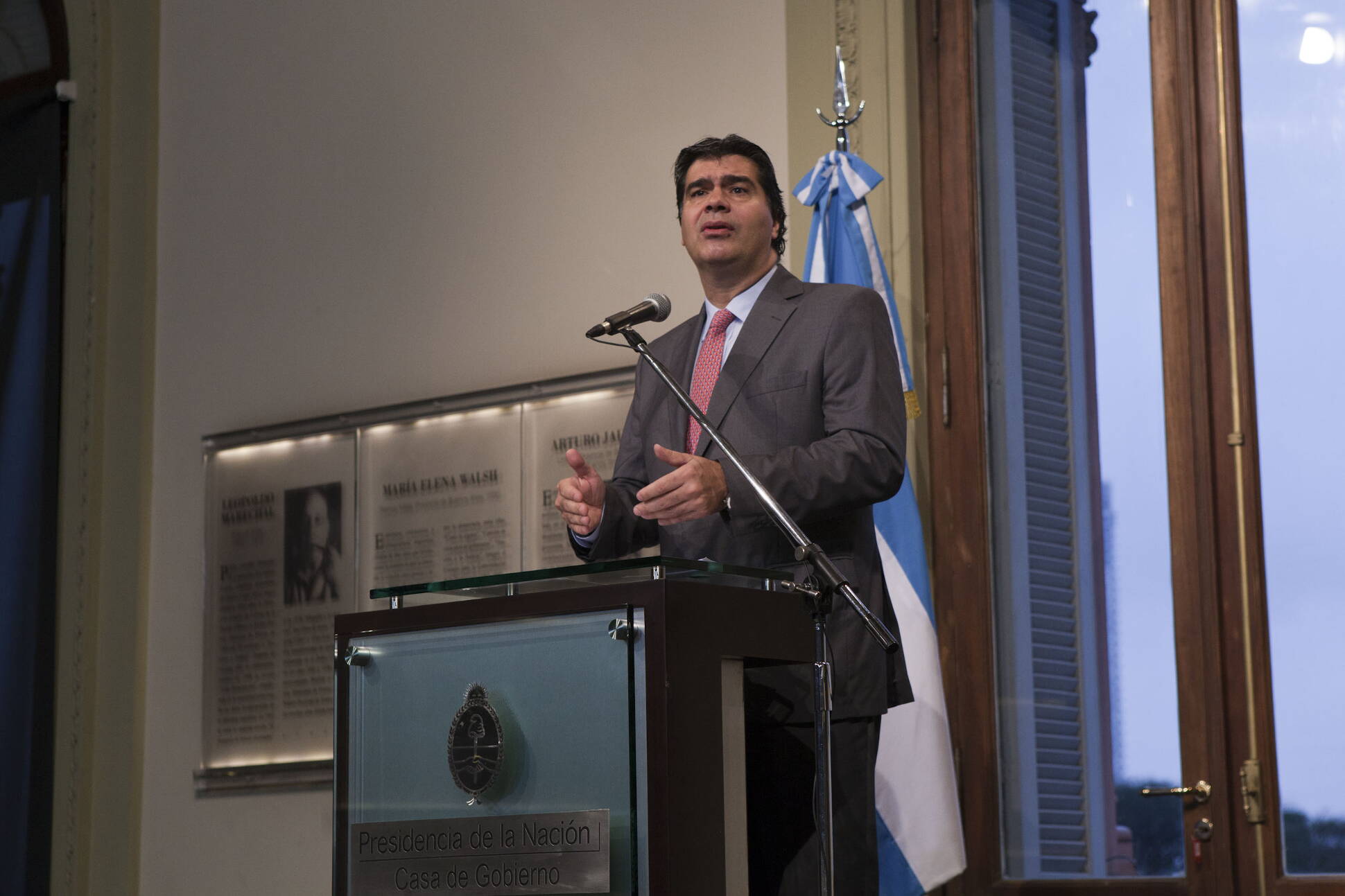El jefe de Gabinete, Jorge Capitanich, en Casa de Gobierno