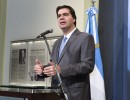 El jefe de Gabinete, Jorge Capitanich, durante la conferencia de prensa en Casa Rosada