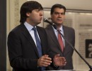 Declaraciones de Capitanich y Bosio durante la conferencia de prensa del jefe de Gabinete, en Casa Rosada.