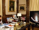 Cristina Fernández en el despacho presidencial