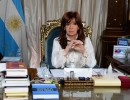 Cristina Fernández de Kirchner en el despacho presidencial