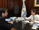 El vicepresidente a cargo del Ejecutivo se reunió con Mariano Recalde