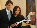 Cristina Fernández recibió al tenista suizo Roger Federer