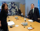 Cristina Fernández se reunió con el secretario general de la ONU en Nueva York