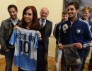 Cristina Fernández recibió a la Selección masculina de Hockey